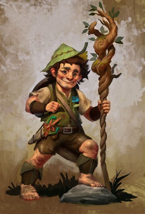 Ghostwise Halflings 5e Halfling Druid And Her Feathery Companion By