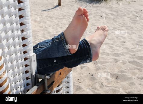 Strand Stühle Junge Füße Hochrangige Verlegung Detail Person Kind