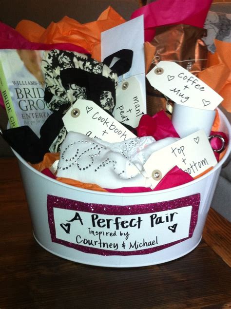 Check spelling or type a new query. Bridal Shower Gift - perfect pairs basket. All the gifts ...