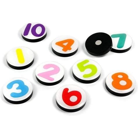 Assorted Domed Circular Office Magnets Numerical 1 10 Available 10