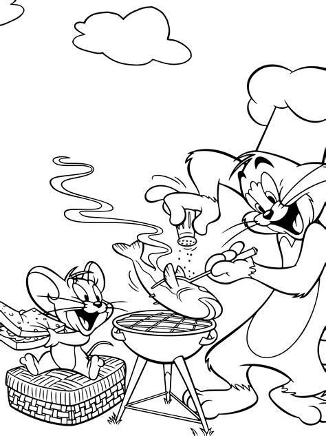 Coloriage Tom Et Jerry Cuisine à Imprimer