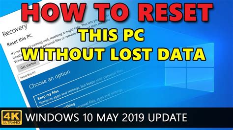 Restoring Your Computer With Reset This Pc Keep My Files Option In