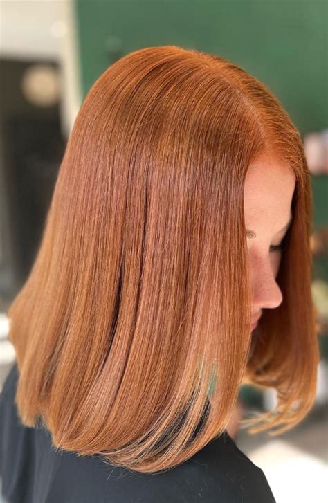 40 copper hair color ideas that re perfect for fall middle part lob haircut