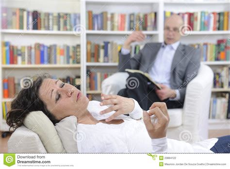Psychotherapy Psychologist And Patient Stock Photo Image