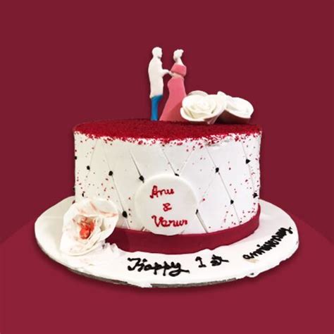 Red Velvet Anniversary Cake Online Faridabadcake