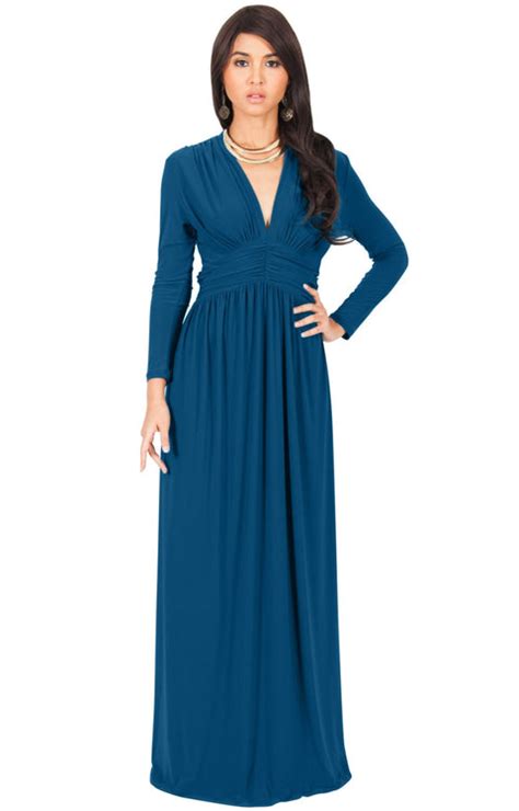 Paige Elegant Evening Maxi Dress Gown Long Sleeve Stretchy Outfit Gcgme