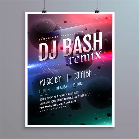Creative Music Flyer Template With Abstract Background Download Free