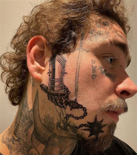 Updated Post Malone Inspired Face Temporary Tattoos Etsy Finland