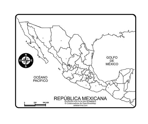 Sint Tico Foto Mapa De La Rep Blica Mexicana Sin Nombres Con Divisi N Pol Tica Cena Hermosa