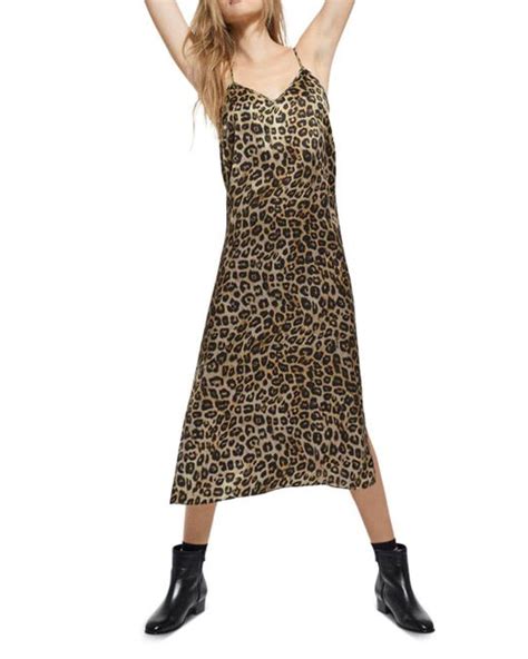 The Kooples Silk Leopard Print Slip Dress Lyst