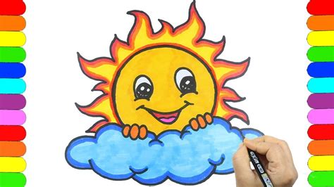 How To Draw Cute Sun Easy And Step By Step🌞💗🌞 Sun Drawing For Kids⛅🌸