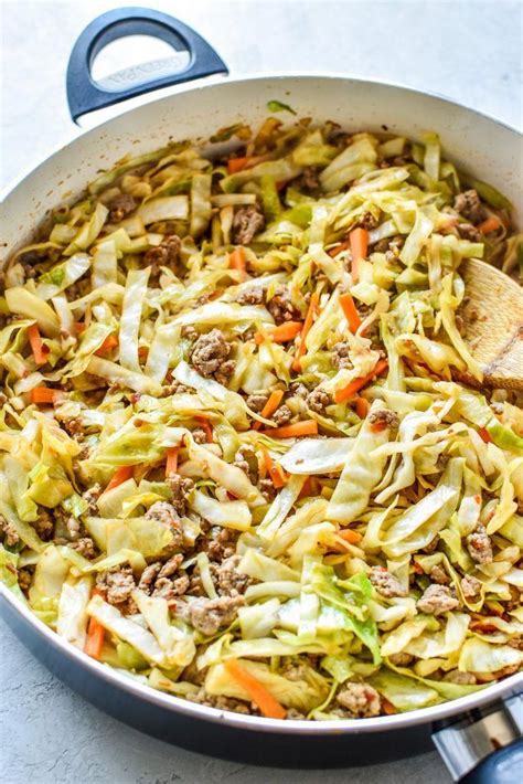 Add in gound meat, breaking it up with a spoon until it is. Spicy Ground Turkey & Cabbage Stir Fry Meal Prep | Recipe ...