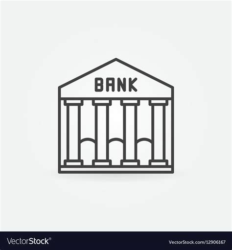 Bank Line Icon Royalty Free Vector Image Vectorstock