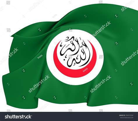 Organisation Islamic Cooperation Flag Close Stock Illustration
