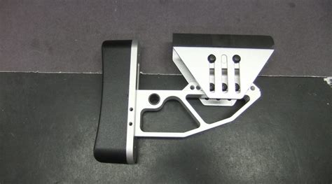 Ar15 Ar10 Tactical Silver Aluminum Skeleton Minimalist Adjustable Butt