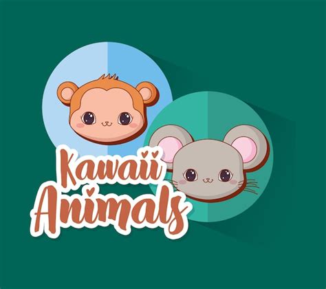 Diseño De Animales Kawaii Vector Premium