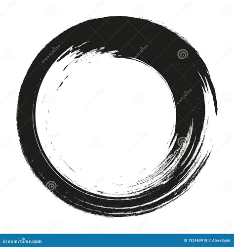 Vector Brush Strokes Circles Of Paint On White Background Ink Hand