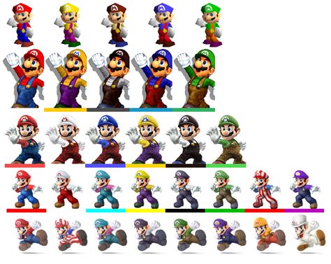 Super Smash Bros All Mario Costumes By Jsmit186 On Deviantart