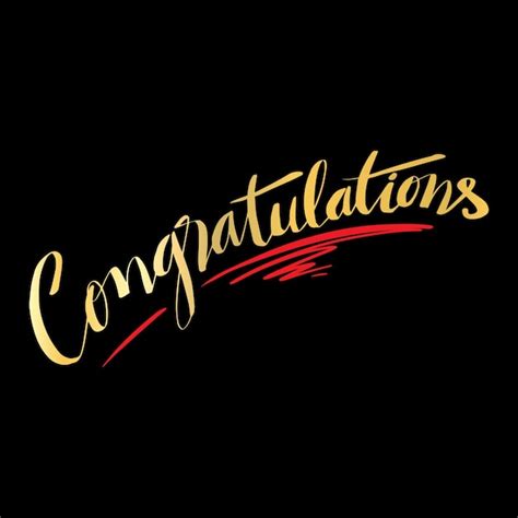 Premium Vector Congratulations Card Hand Lettering Gold Calligraphy