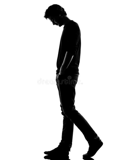 Young Man Silhouette Sad Walking Stock Image Image 23923429