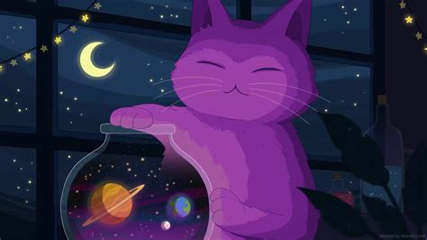 2 Purrple Cat Live Wallpapers Animated Wallpapers MoeWalls
