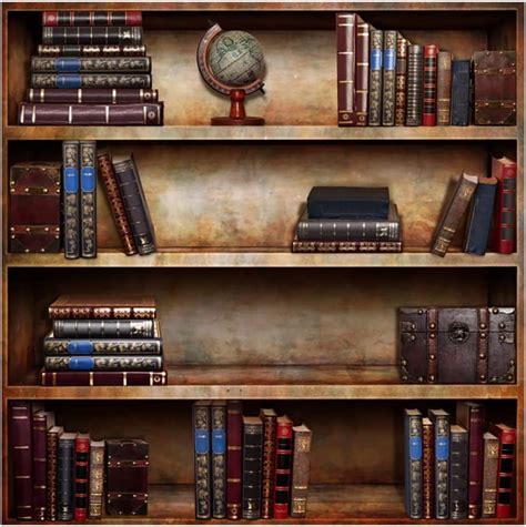 Aoihrraan 15x15m Vintage Bookshelf Backdrop Retro Library Bookcase