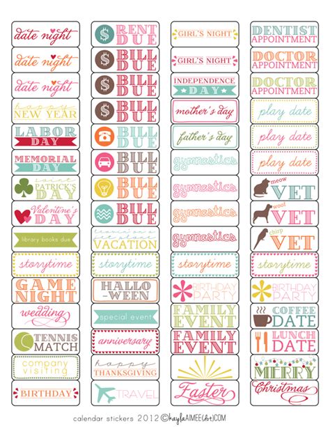 9 Best Images Of Free Holiday Printable Calendar Stickers Free