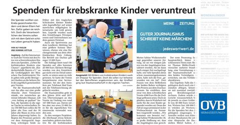 Spenden Für Krebskranke Kinder Veruntreut Ovb Heimatzeitungen
