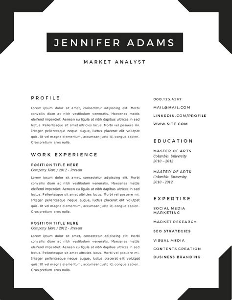 Cv format choose the right cv format for your needs. Frame 2 in 1 Word resume template ~ Resume Templates on Creative Market