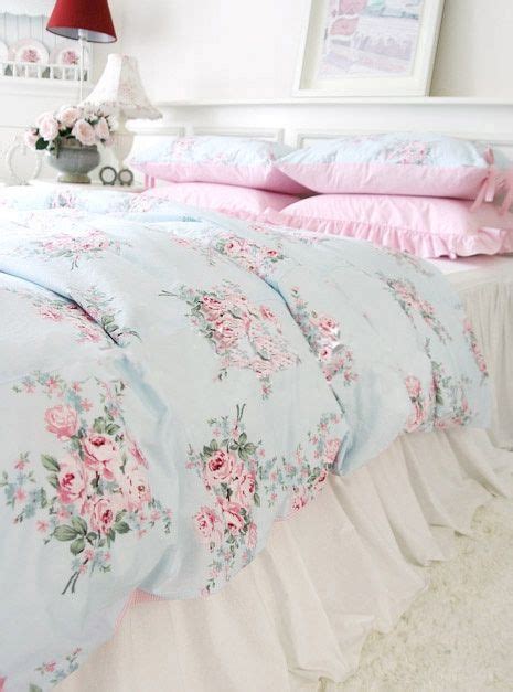 Shabby Princess Chic Country Pink Blue Rose Floral Duvet Cover Chic Bedding Shabby Chic