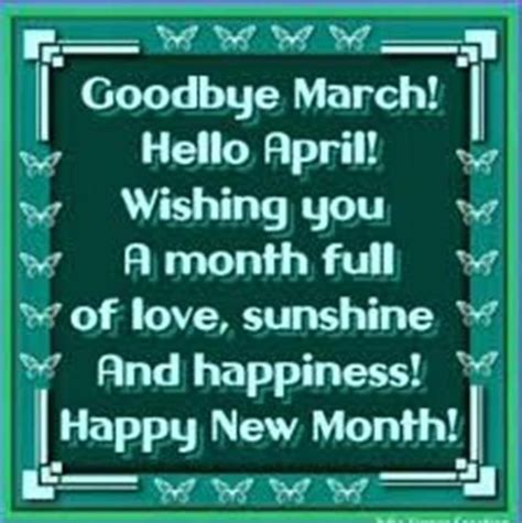 Goodbye March Hello April Hd Images Quotes Pictures Inspirational