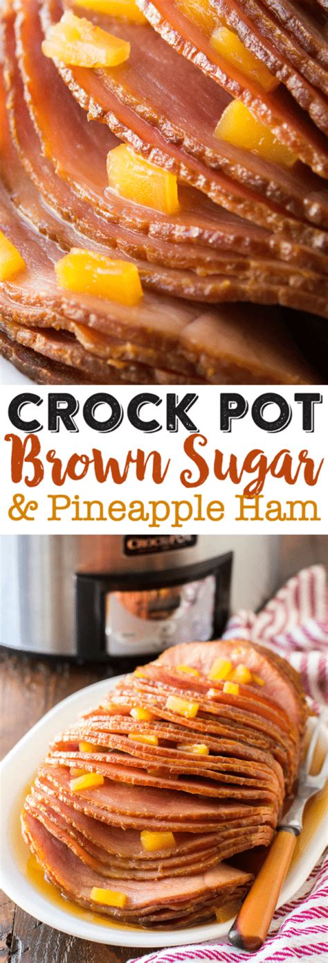 I like setting them out when folks come to visit. Crock Pot Brown Sugar Pineapple Ham Recipe - Slow Cooker ...