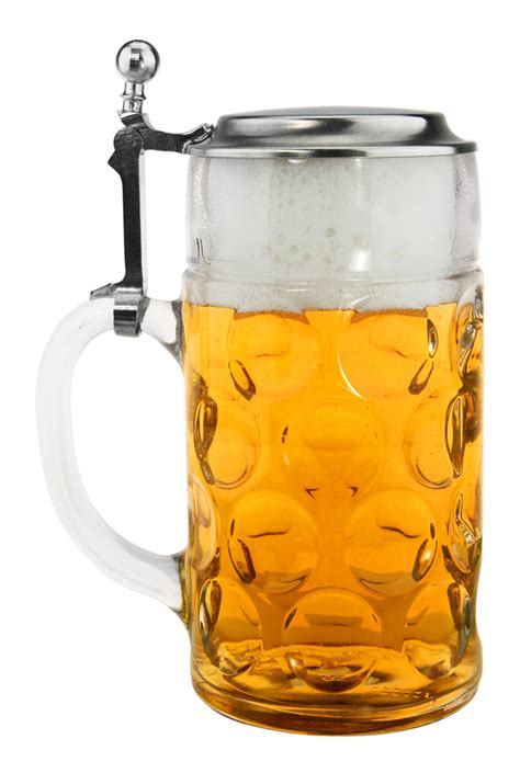 German Beer Stein Glass 1l Dimpled Beer Mug Tankard Perfect Condition