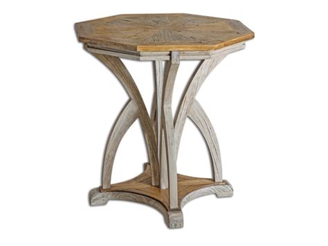 Uttermost Accent Furniture Occasional Tables Ranen Aged White Accent