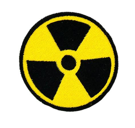 Nuclear Radiation Symbol Iron On Patch Warning Zombie Danger
