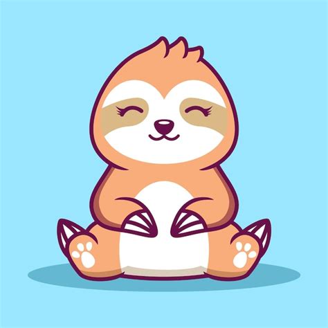 Premium Vector Cute Sloth Cartoon Icon Illustration