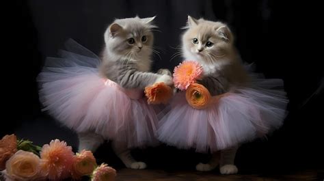 Premium Ai Image Cute Fluffy Kittens Posing Dressed In The Tutu