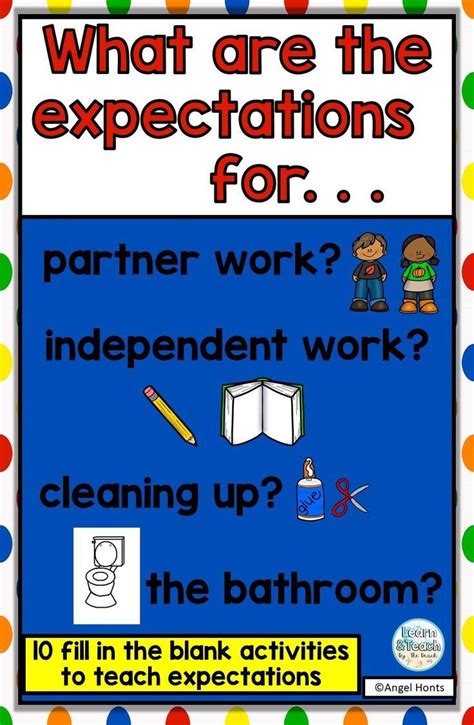 Back To School Classroom Expectations Fill In The Blank Classroom