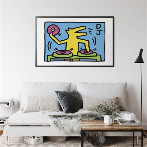 Keith Haring Dog Dj Print Poster Instant Digital Download Etsy