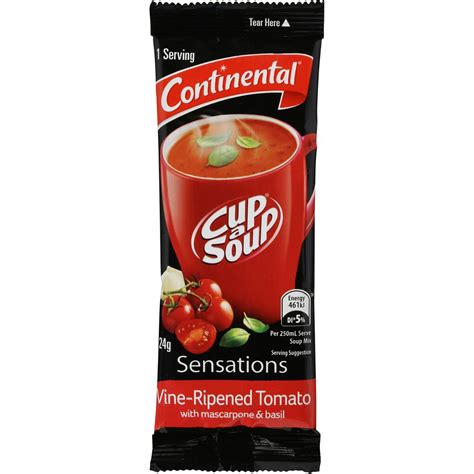 Continental Sensations Vine Ripened Tomato Soup With Mascarpone And Basil