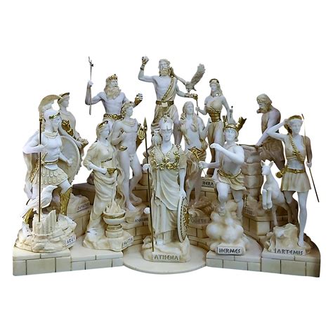 SET 12 Twelve Greek Roman Olympian Gods Pantheon Statue Etsy
