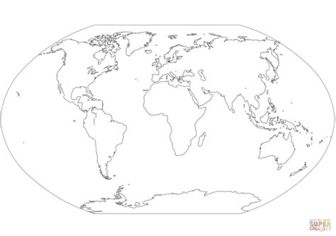 Desenho Do Mapa Mundi Para Colorir