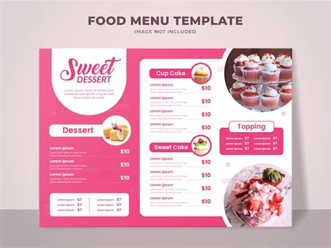 Premium Vector Sweet Dessert Menu Template For Cake Shop