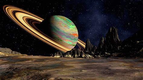 Hd Wallpaper Beautiful Ringed Planet Saturn Space Art Fantasy Art