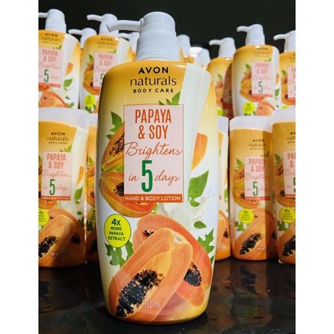 Avon Naturals Papaya And Soy Milk Whitening Hand Body Lotion Shopee