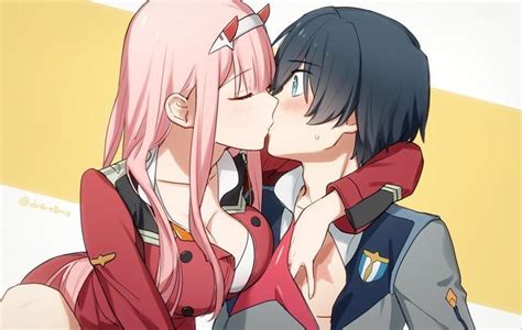 zero two and hiro kissing darling in the franxx know your meme