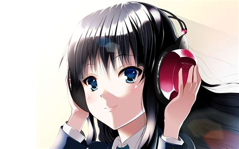 Girl Of Anime With Headphone X Wallpaper Teahub Io