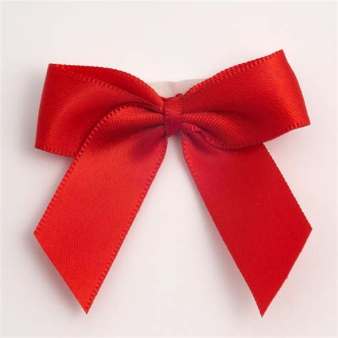 Red 5cm Satin Bows Self Adhesive Perfect Tables