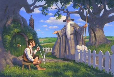 Gandalf Visits Bilbo 2018 Commission Photo Print Tolkien