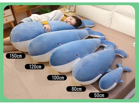50 150cm Giant Size Plush Toy Sea Animal Blue Whale Soft Toy Stuffed